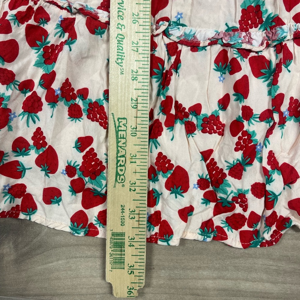 Betsey Johnson Strawberry Dress Med Smocked Prairie Country Cottagecore Granny - Picture 9 of 12